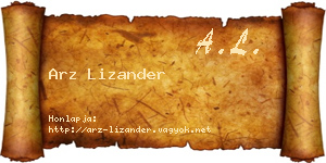 Arz Lizander névjegykártya